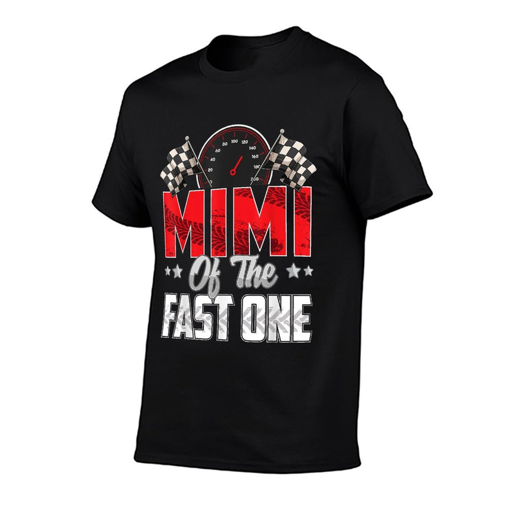 1 Year Old Racing Car Fast One Birthday 1st Family Mimi  Stretchy T-Shirt