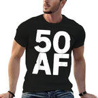 50 AF - 50th Birthday Men Women Fifty Gift  Heathered Texture T-Shirt