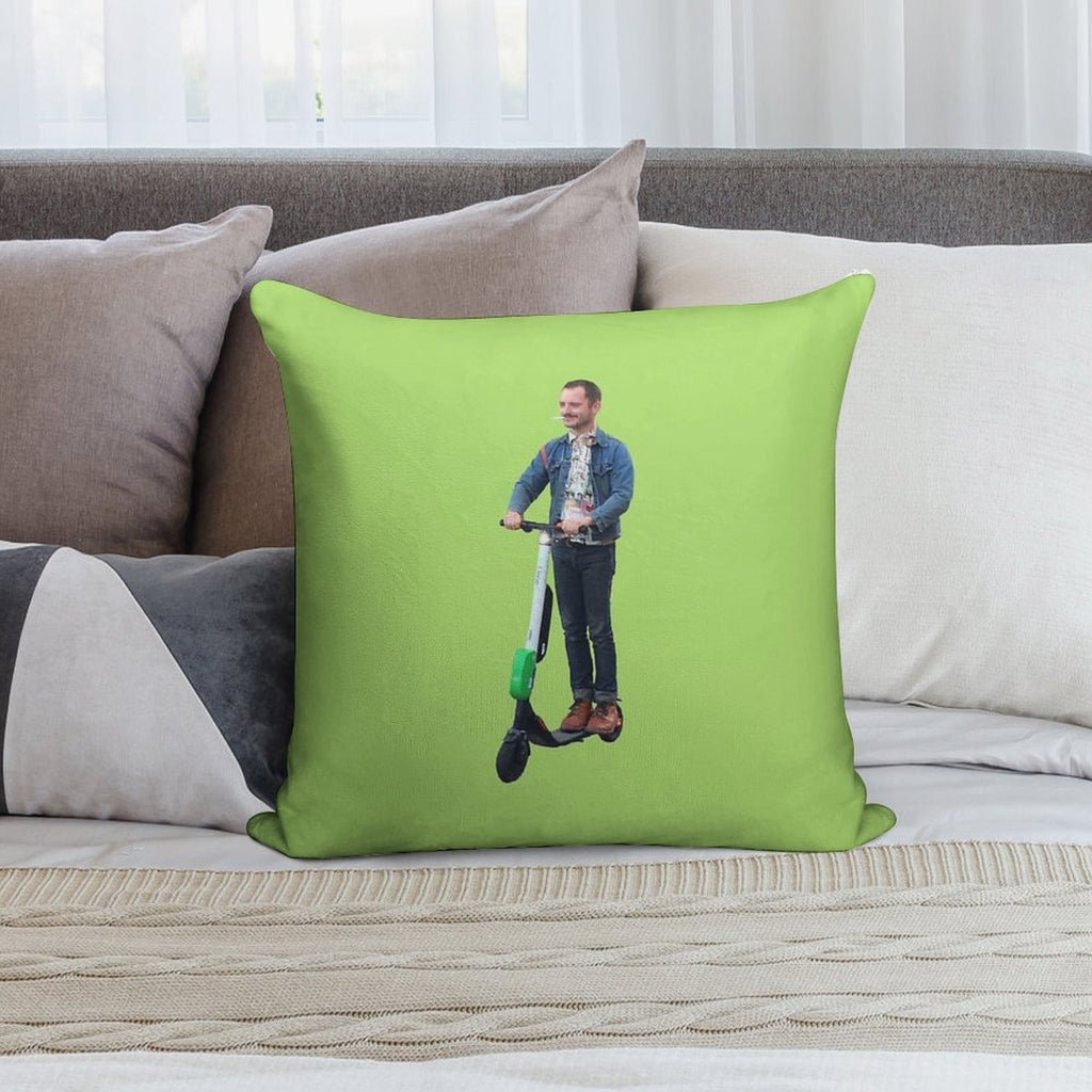 Elijah Wood On Scooter Soft Warmth Comfort Throw Pillow