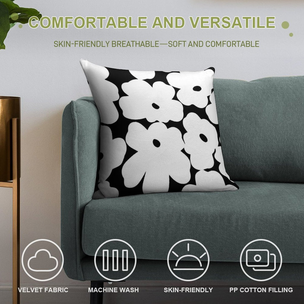 Warhol Flowers Soft Ultra-Soft Texture Throw Pillow