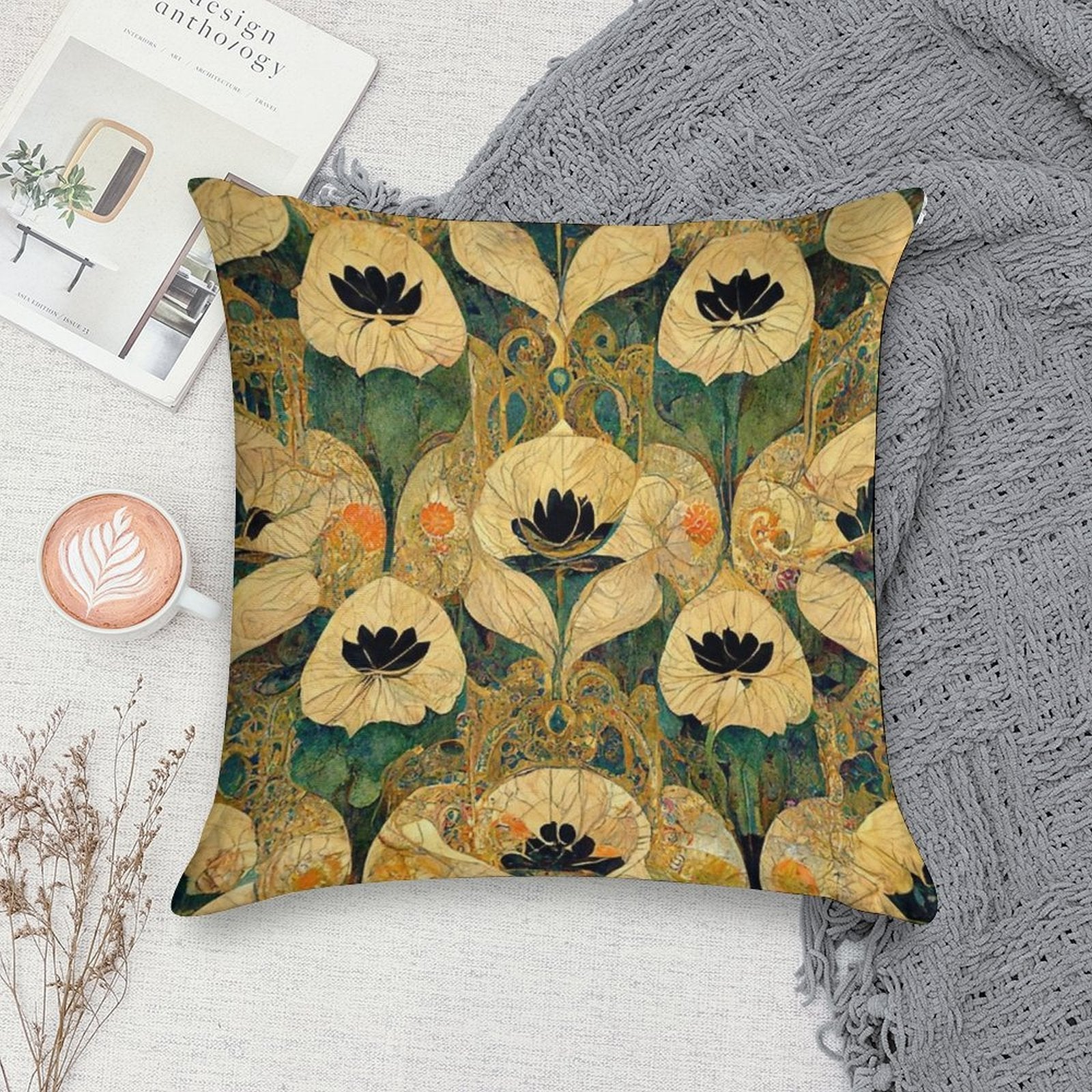 The Golden Era Soft High-Density Material Throw Pillow