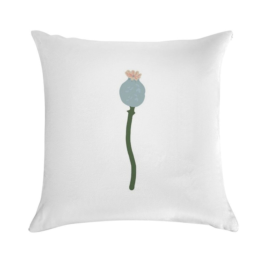 Poppy Capsule Drawing Soft Durable Construction Throw Pillow