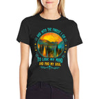 And Into The Forest I Go Hiking Camping Summer Camp  Polyester Blend T-Shirt