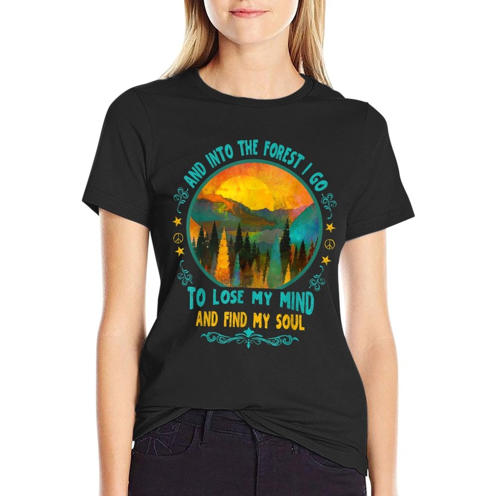 And Into The Forest I Go Hiking Camping Summer Camp  Polyester Blend T-Shirt