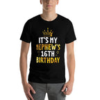 Star Heart Happy 16 Years Old It's My Nephew's 16th Birthday  Rolled Sleeves T-Shirt