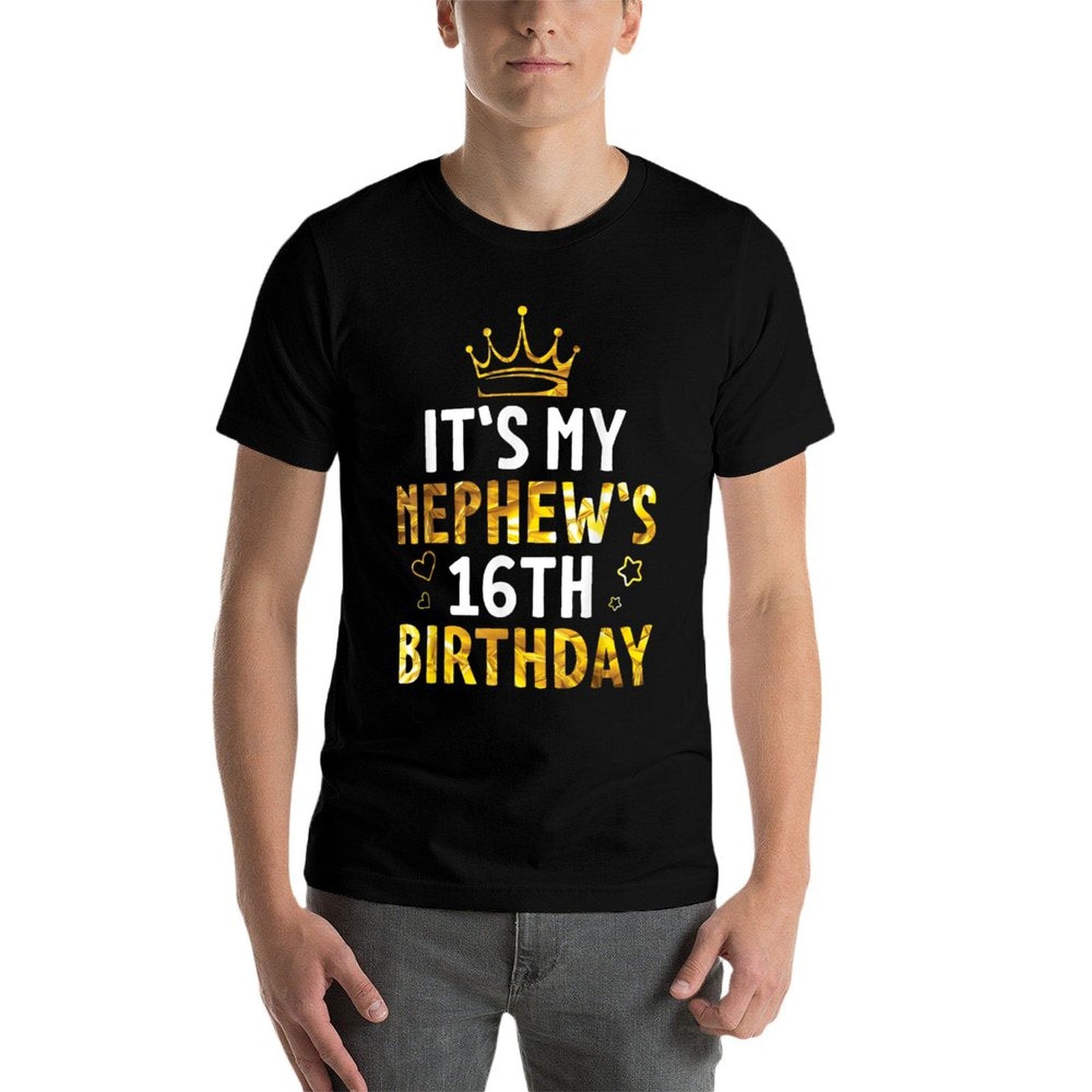 Star Heart Happy 16 Years Old It's My Nephew's 16th Birthday  Rolled Sleeves T-Shirt