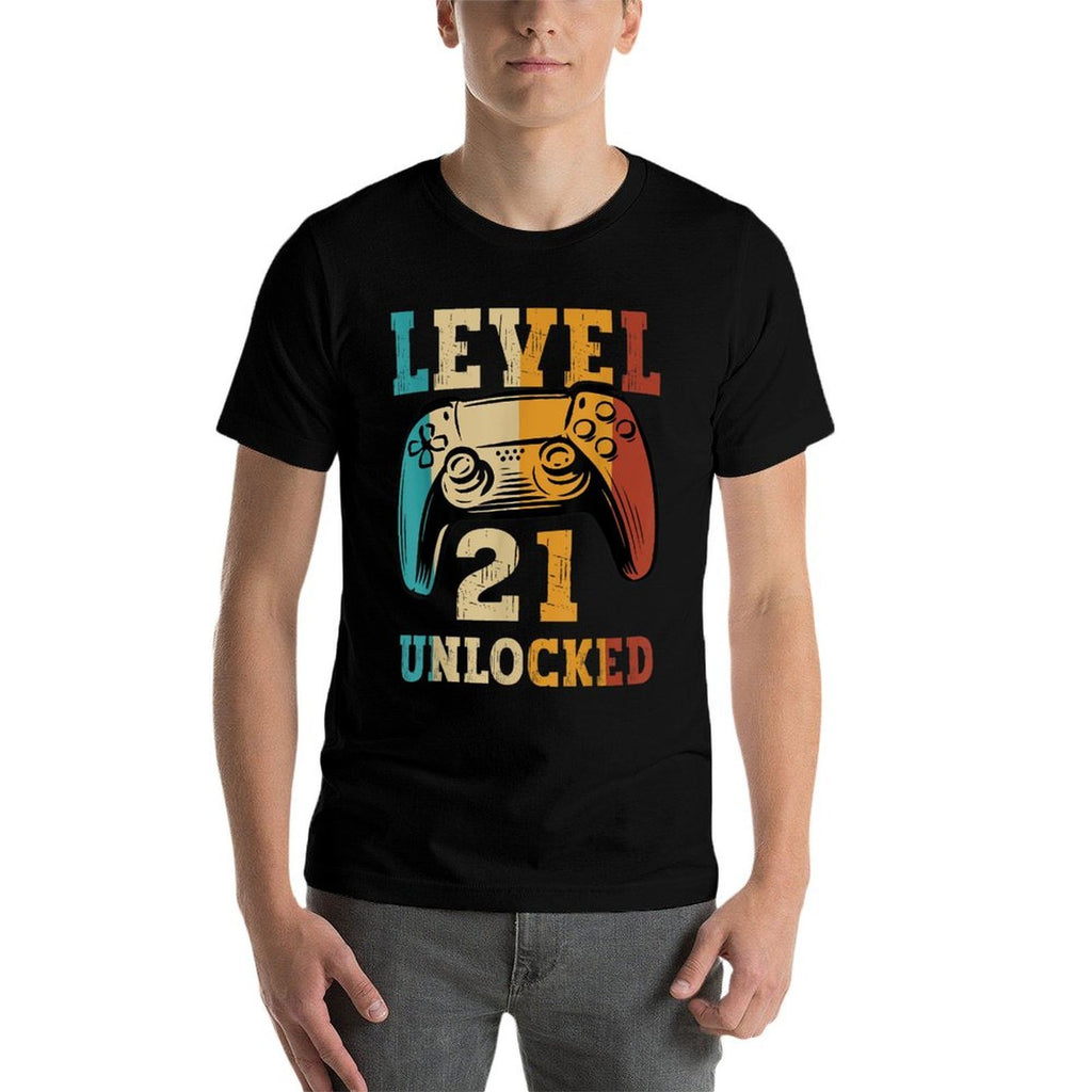Level 21 Unlocked Video Gamer 21 Years Old 21st Birthday  Vintage-inspired T-Shirt