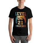Level 21 Unlocked Video Gamer 21 Years Old 21st Birthday  Vintage-inspired T-Shirt