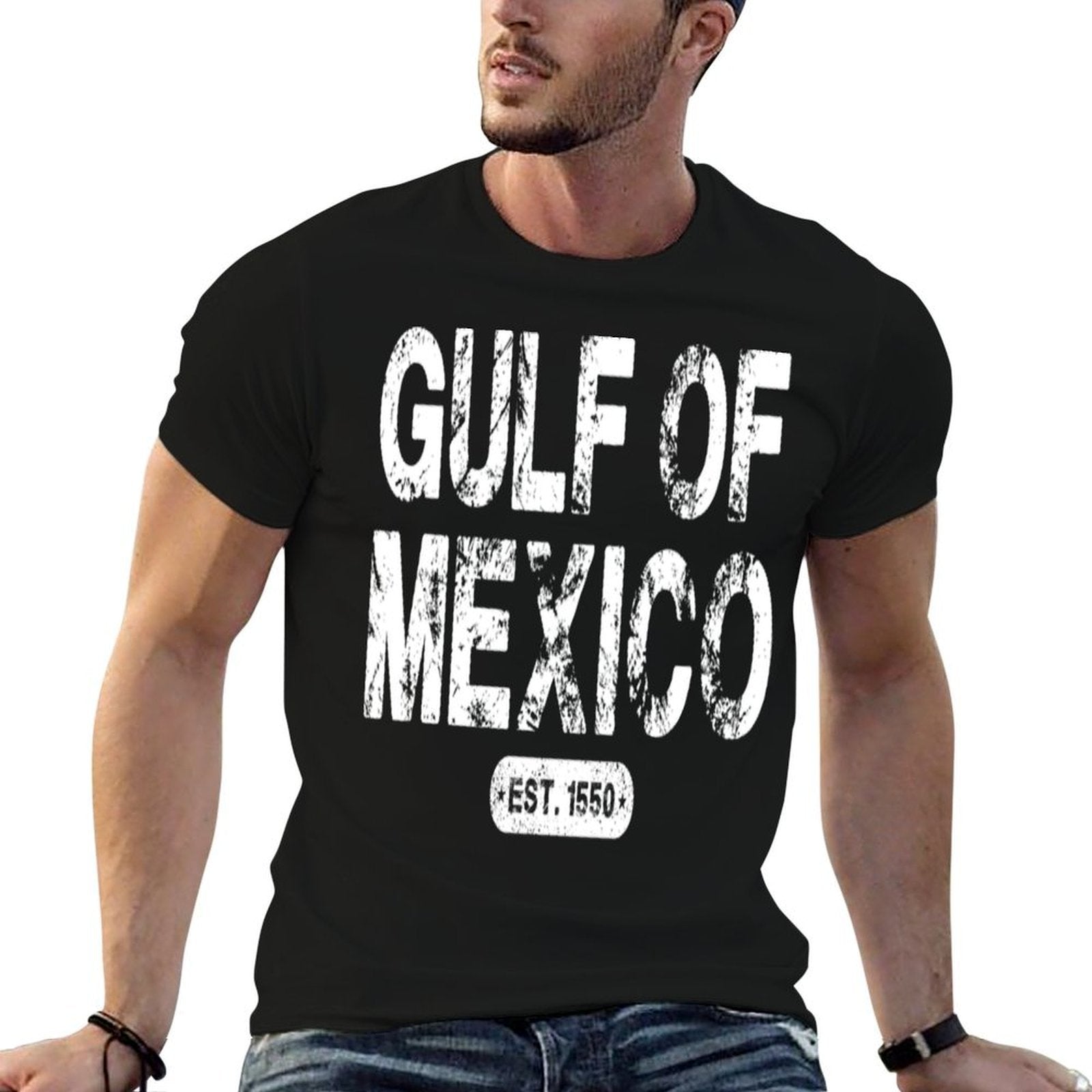 Gulf of Mexico Since 1550 Retro Gulf of Mexico for Men Women  Summer-ready Fabric T-Shirt