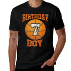 7th Birthday Outfit Boy Basketball Seven 7 Year Old Funny  Soft T-Shirt
