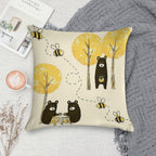 Bear Necessities Pattern Soft Anti-Pilling Throw Pillow