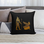 Anubis And Ma’at Soft High-Density Material Throw Pillow