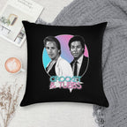 Crockett And Tubbs )( Retro Miami Vice 80s Tribute Soft Easy Maintenance Throw Pillow