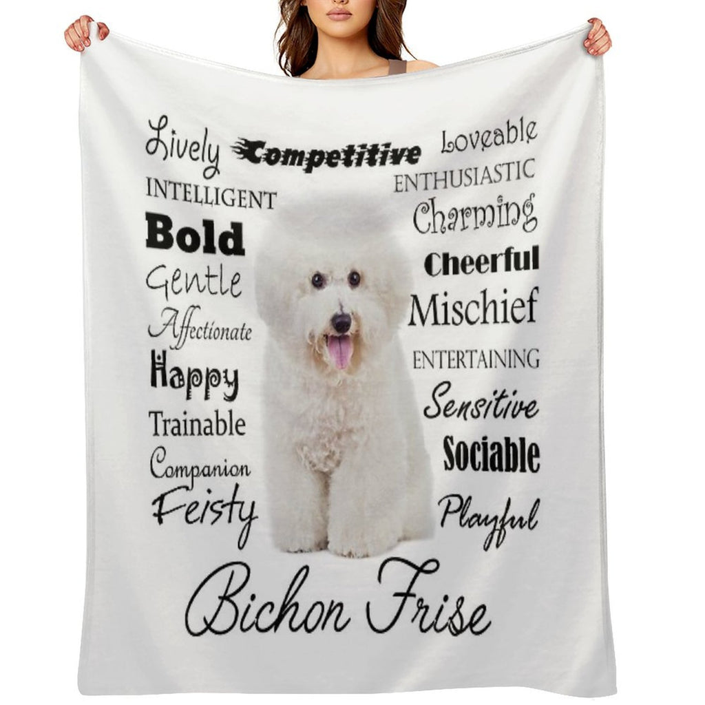 Bichon Frise Traits Easy Care Throw Blanket