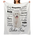 Bichon Frise Traits Easy Care Throw Blanket
