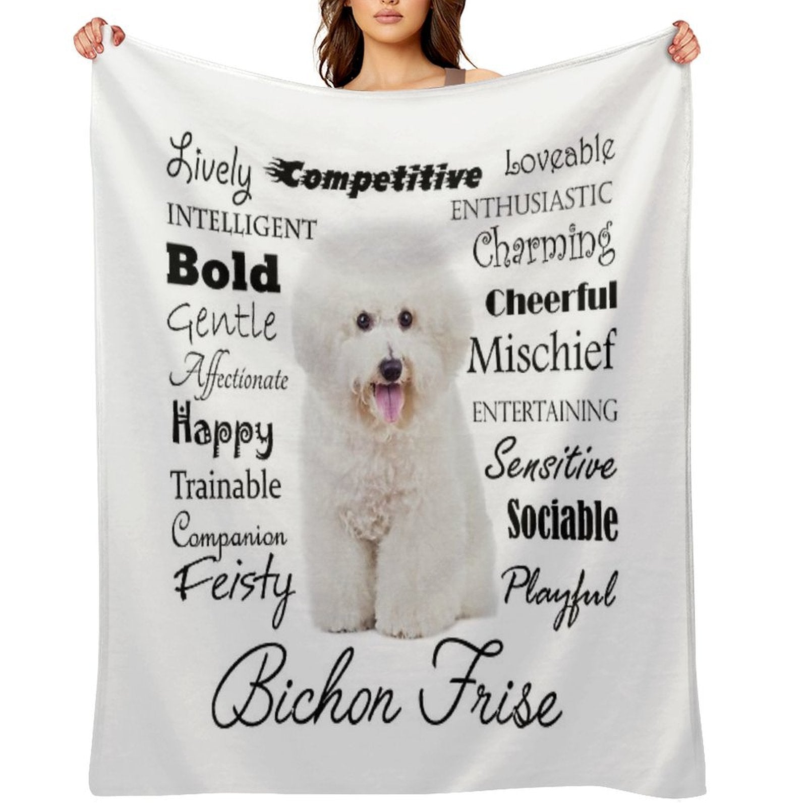 Bichon Frise Traits Easy Care Throw Blanket