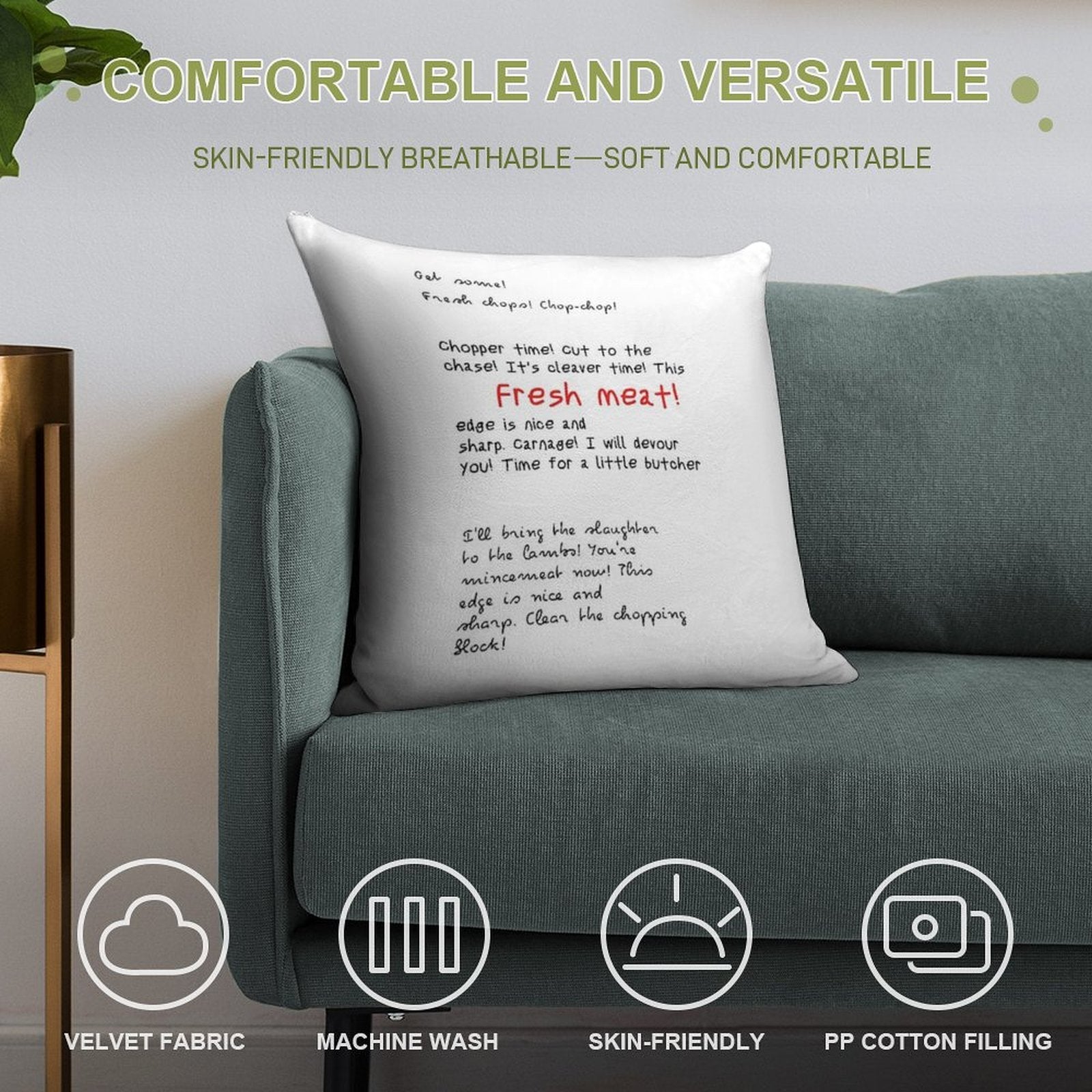 Pudge Responses Soft Hidden Zipper Throw Pillow