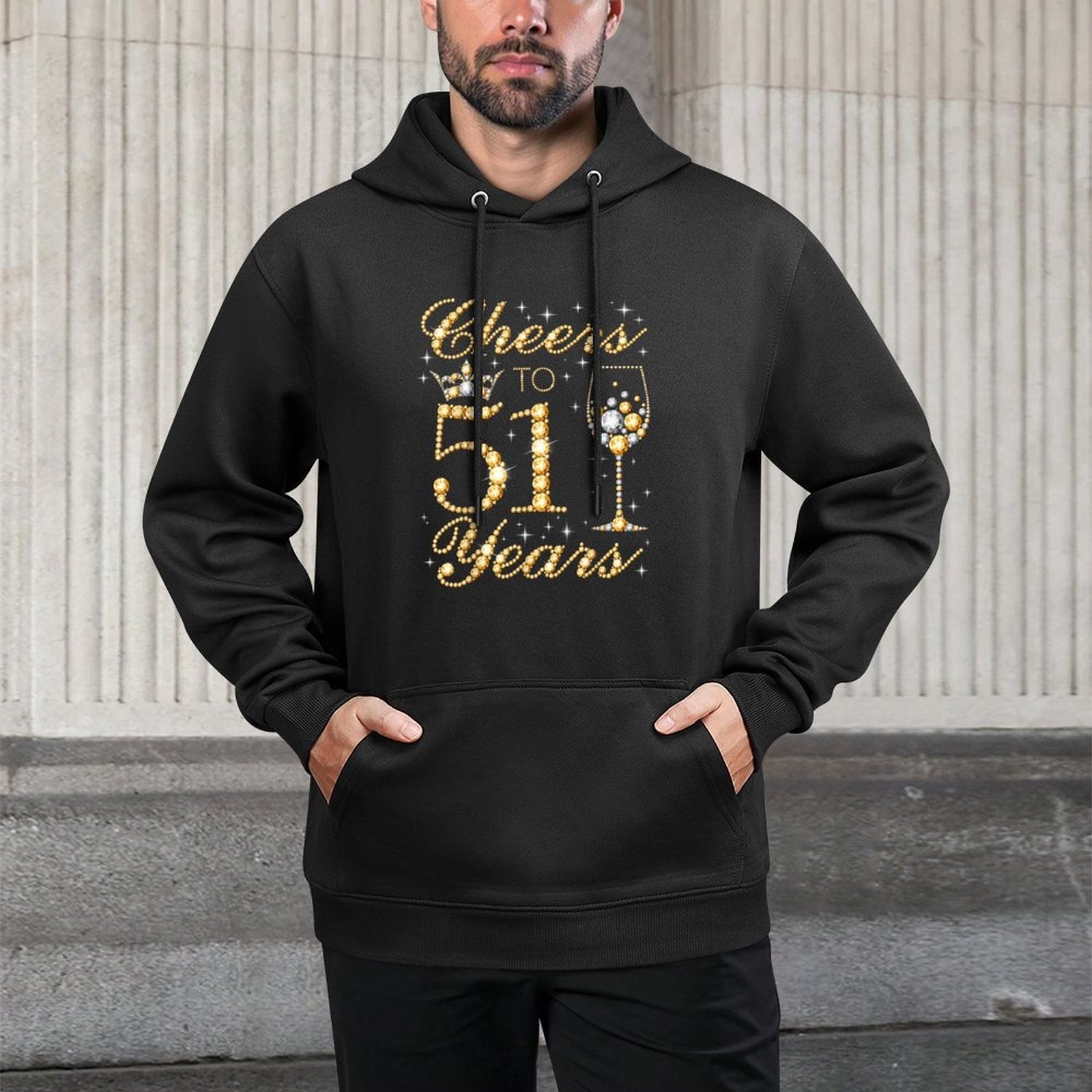 Cheers to 51 Years, 51st Queen's Birthday, 51 Years Old Moisture-Wicking Hoodie