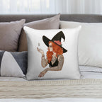 Red Tattooed Witch Soft Fade-Resistant Throw Pillow