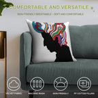 Rainbow Hair of Dylan Soft Decorative Cover Throw Pillow