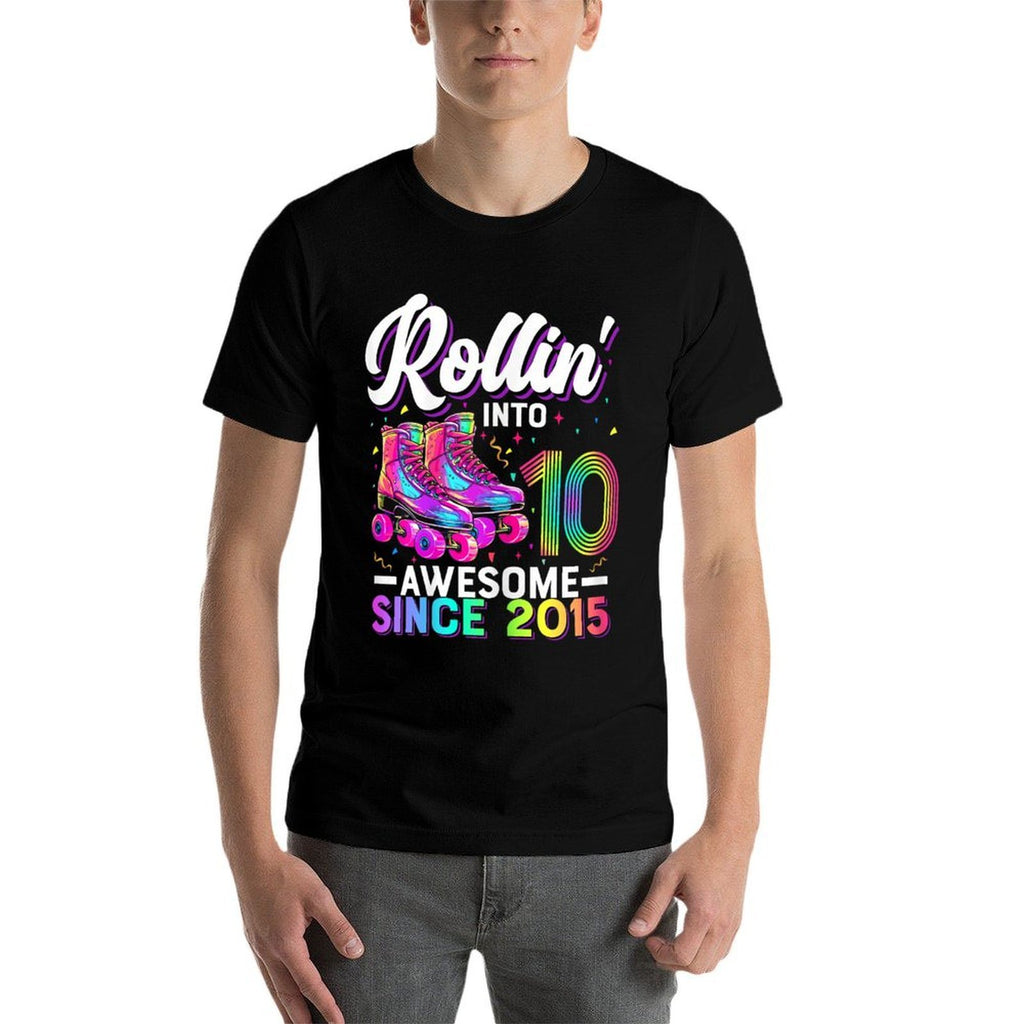 10th Birthday Girl 10 Year Old Roller Skate Skating  Slim-fit Cut T-Shirt