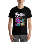 10th Birthday Girl 10 Year Old Roller Skate Skating  Slim-fit Cut T-Shirt