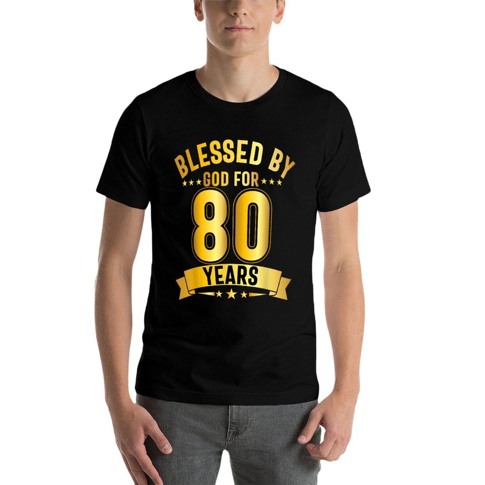 Blessed By God For 80 Years Eightieth Birthday 80th Birthday  Summer-ready Fabric T-Shirt