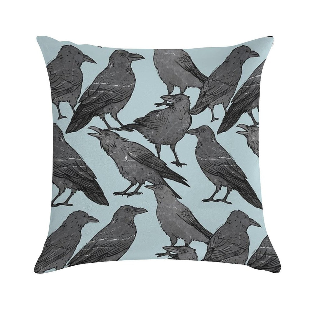 Cute Crow Pattern Soft High-Density Material Throw Pillow