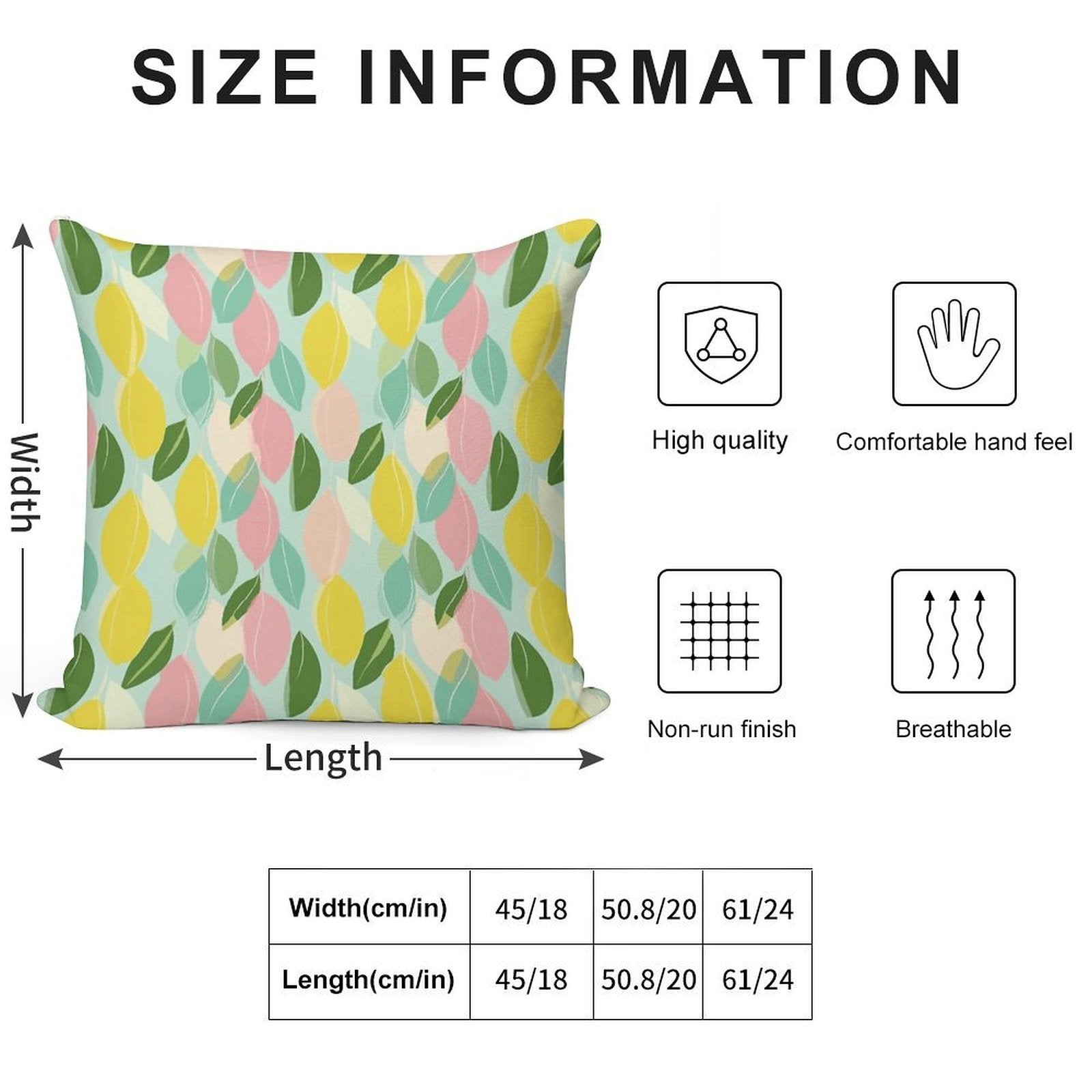 Modern Abstract Lemon Pattern Soft Multiple Sizes Throw Pillow