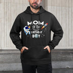 Mom of The Birthday Boy Space Astronaut Birthday Family Medium-Weight Fabric Hoodie