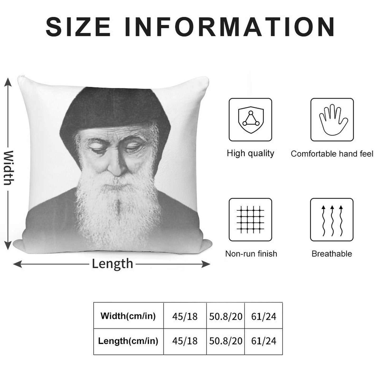 Saint Charbel Soft High-Density Material Throw Pillow