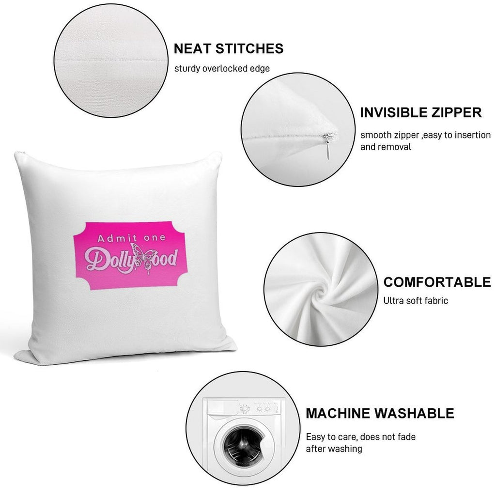Dollywood Ticket Soft Warmth Comfort Throw Pillow