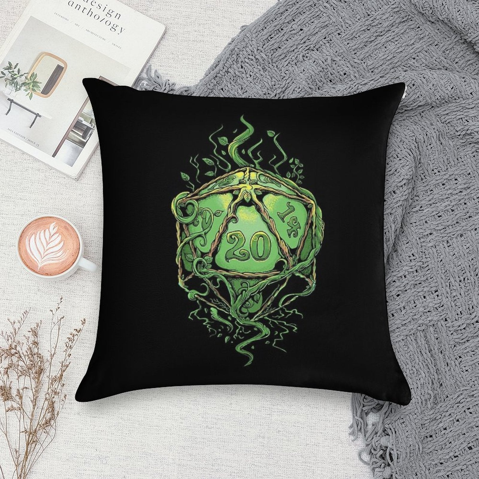 D20 of Growth Soft Fade-Resistant Throw Pillow