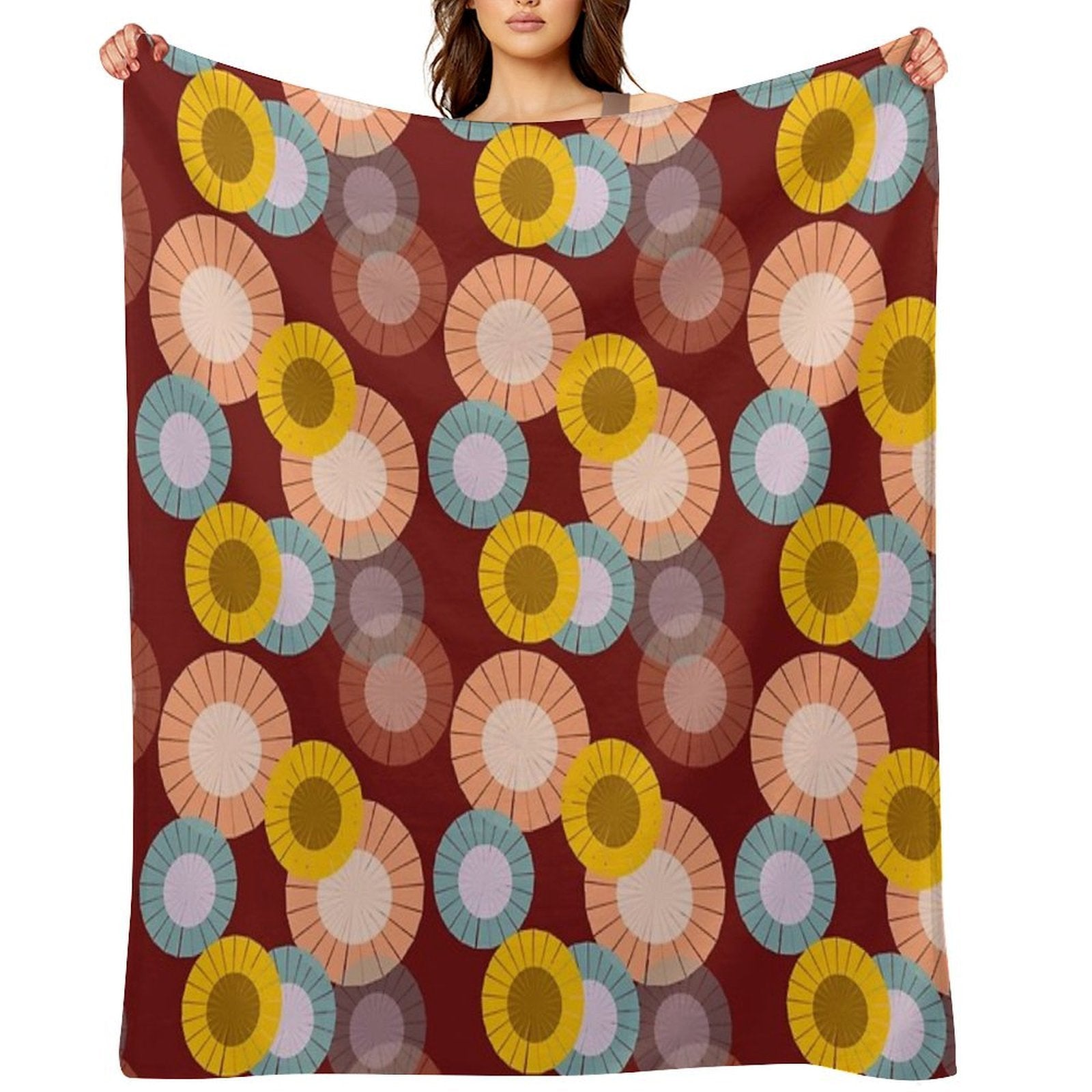 Abstract Floral Pattern Eco-conscious Throw Blanket