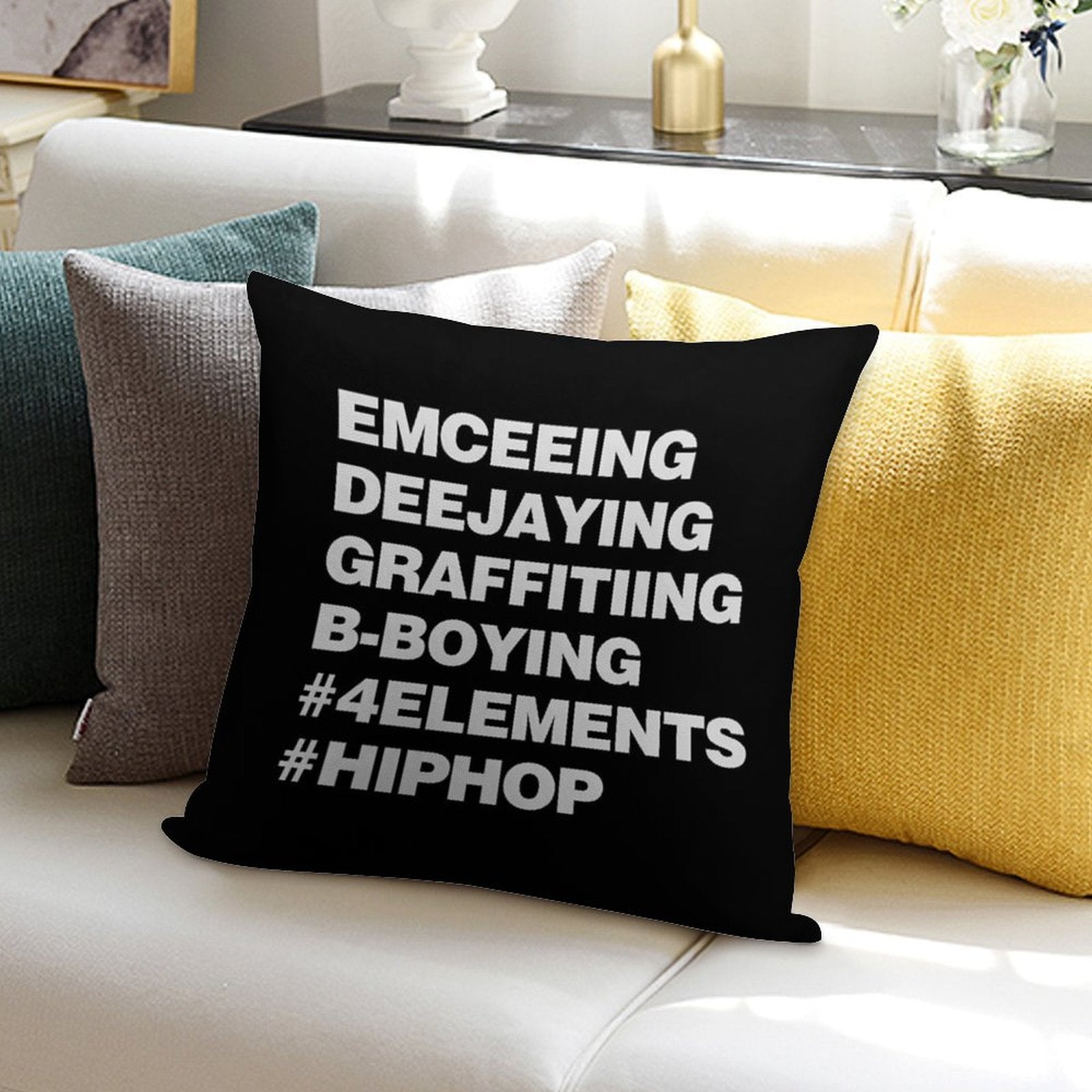 The Four Elements of Hip Hop Soft Gift Ready Throw Pillow