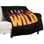 Stay Wild Fire Ben Azelart Lightweight Throw Blanket