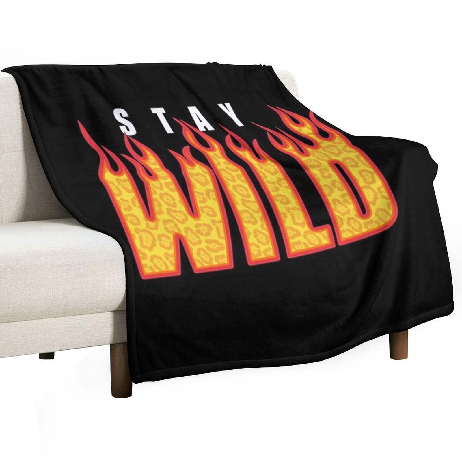Stay Wild Fire Ben Azelart Lightweight Throw Blanket