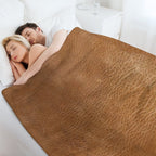 Light Brown Leather Design Velvety-soft Throw Blanket
