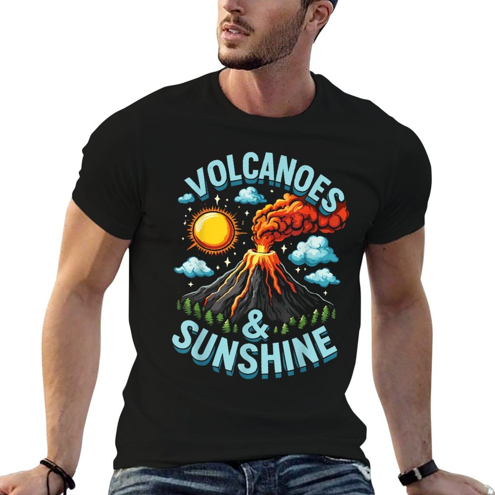 Lava Geologist Volcano Lover Volcanoes  Sunshine  Easy-care T-Shirt
