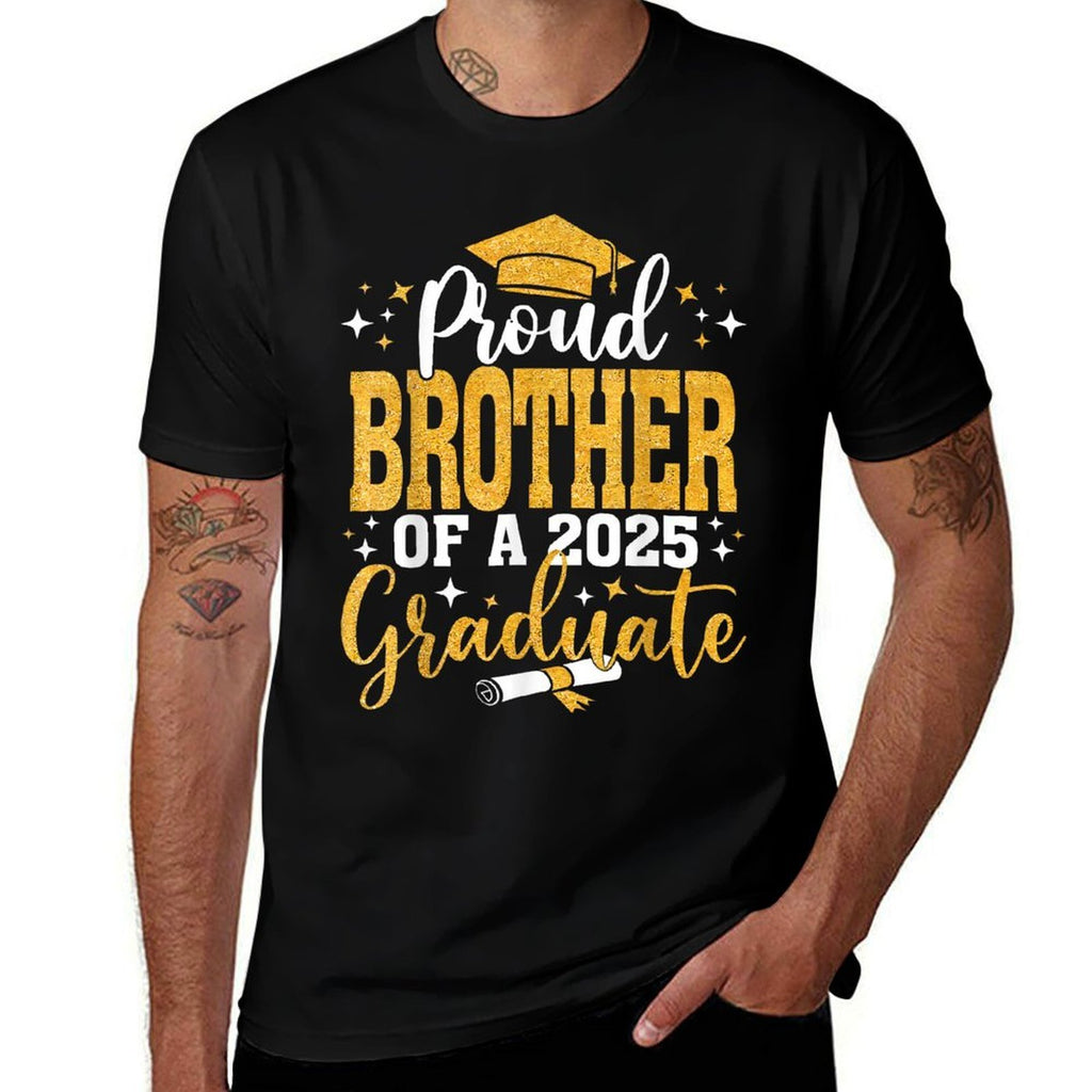 Proud Brother Of A Class Of 2025 Graduate Senior 2025  Fade-proof Color T-Shirt