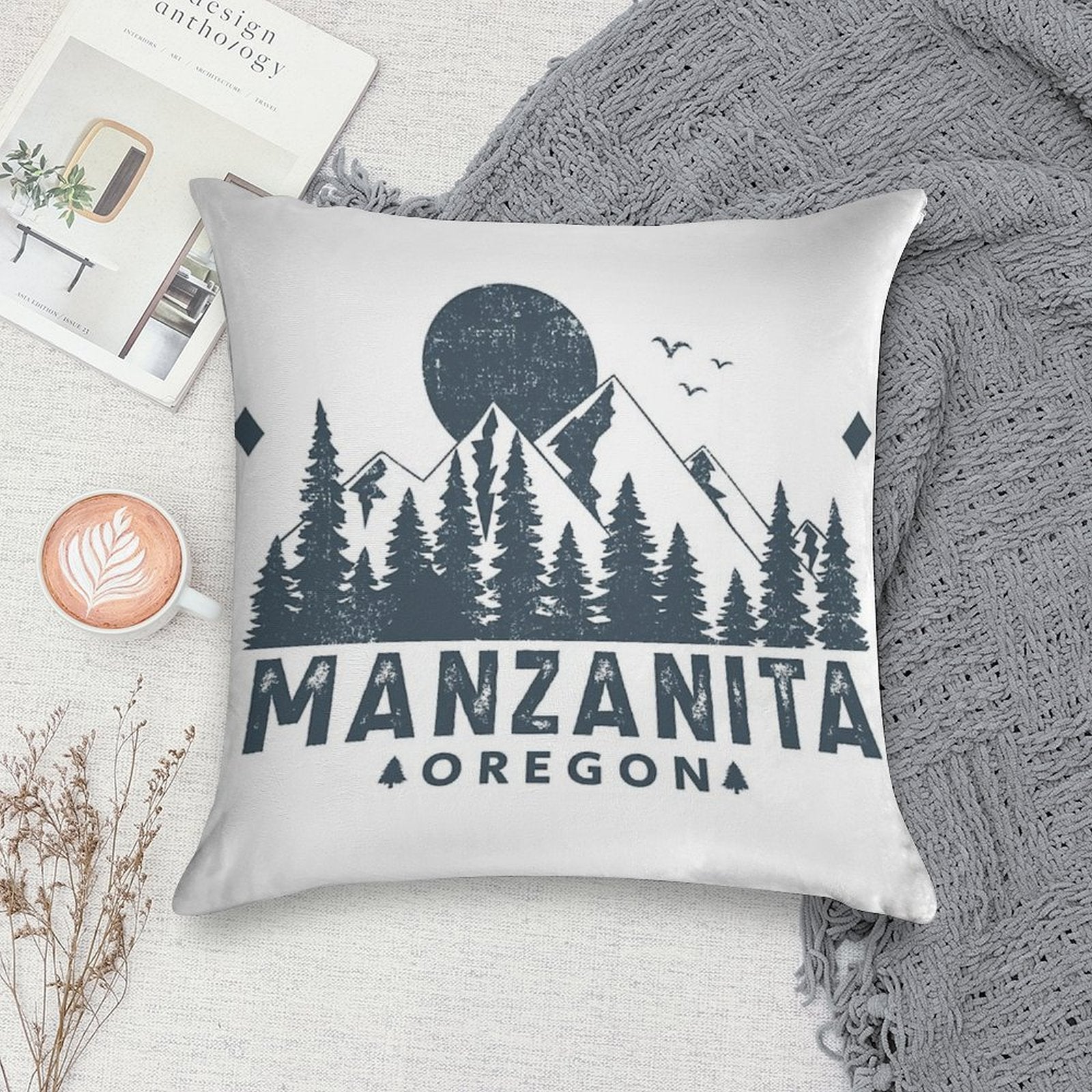 Manzanita Oregon Mountain Sight Soft Home Decor Throw Pillow