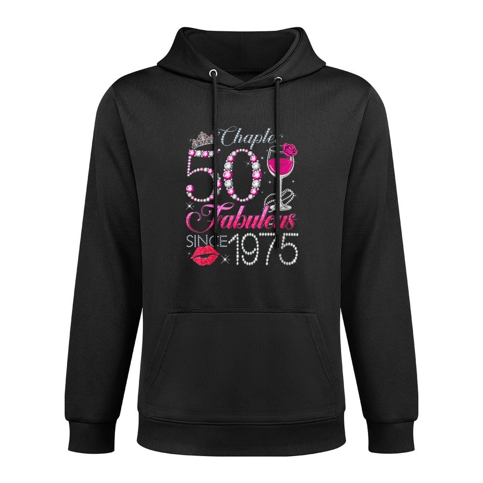 Womens Chapter 50 Fabulous Since 1975 50th Birthday Queen Diamond Unisex Design Hoodie