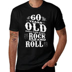 Womens 60 Years Old And I Can Still Rock And Roll 60th Birthday  Ribbed Collar T-Shirt