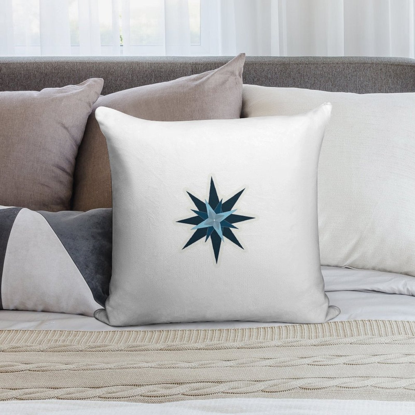 Moravian Star Sticker Soft Washable Throw Pillow