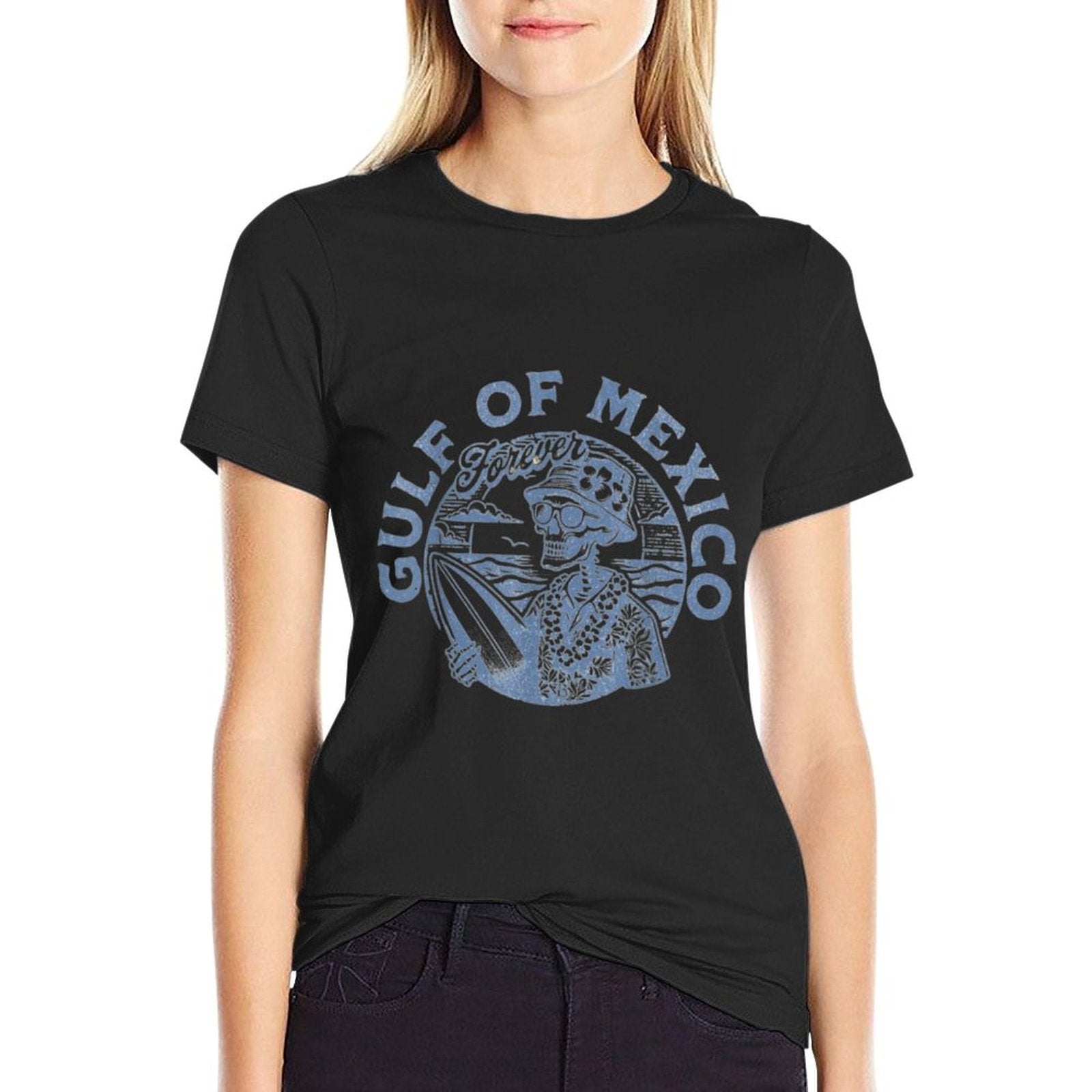 Gulf of Mexico Skeleton  Heathered Texture T-Shirt