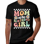 Mom of The Birthday Girl Cute Family Groovy Birthday Party  Stretchy T-Shirt