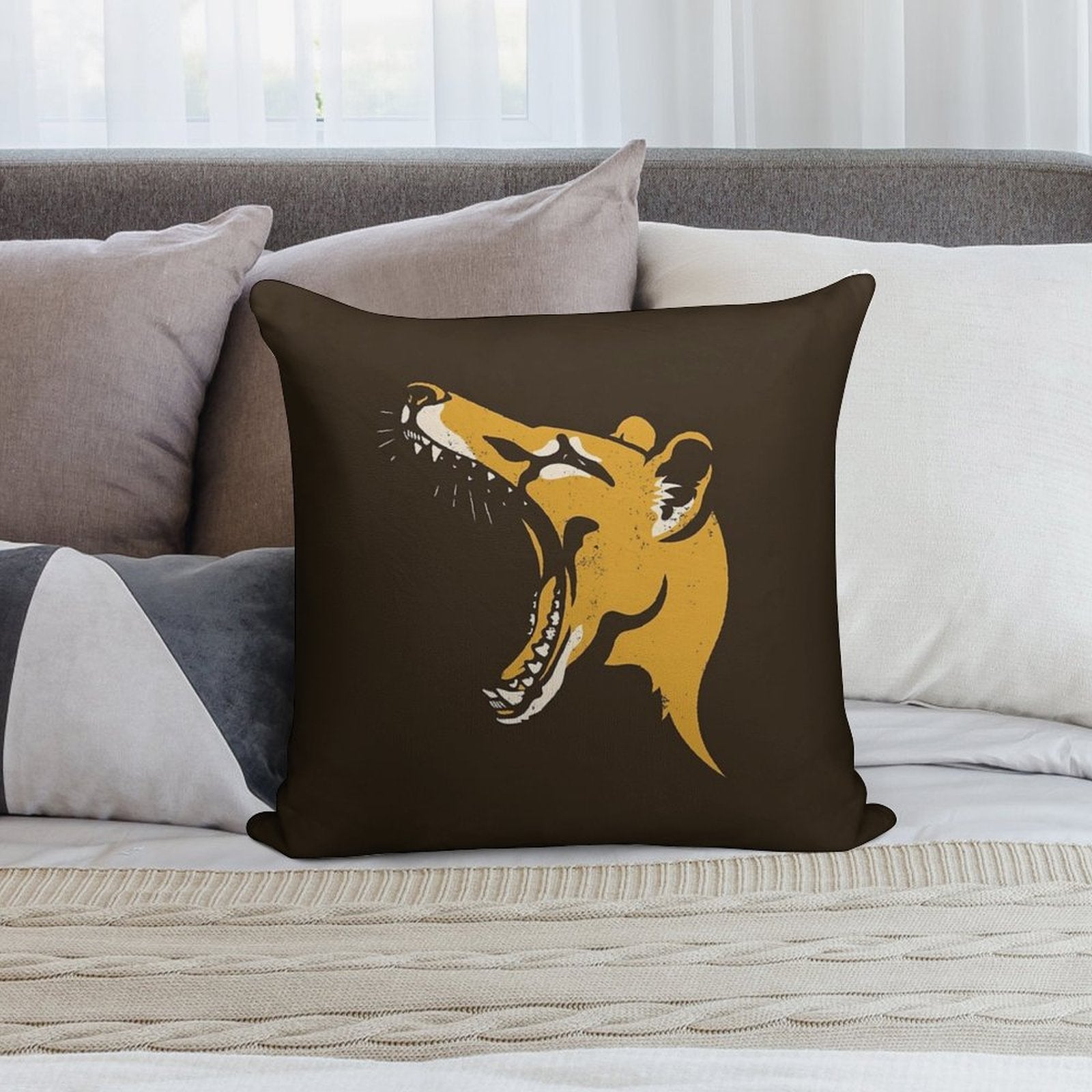 Tasmanian Tiger Stencil Soft Ultra-Soft Texture Throw Pillow