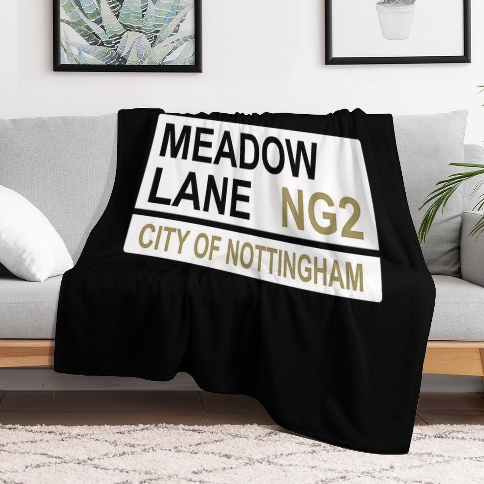 Notts County Meadow Lane Iconic Street Sign Compact Throw Blanket