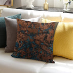 Brown Blue Copper Rust Soft Skin-Friendly Throw Pillow