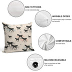 Horses Soft Reinforced Edging Throw Pillow